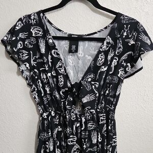 Black and White Bones Dress